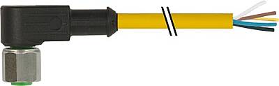 7002-12361-1260500 M12 female 90° A-cod. with cable V2A PUR 5x0.34 ye UL/CSA+drag ch. 5m - 1