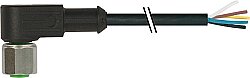 7002-12361-7321000 M12 female 90° A-cod. with cable V2A PUR 5x0.34 bk UL/CSA+drag ch. 10m