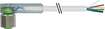 7002-12441-2150500 M12 female 90° A-cod. with cable LED V2A PVC 5x0.34 gy UL/CSA 5m - 1