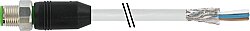 7002-13101-3510500 M12 male 0° A-cod. with cable shielded V2A PUR 5x0.34 shielded gy UL/CSA 5m