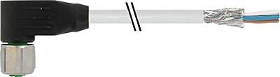 7002-13281-2431000 M12 female 90° A-cod. with cable shielded V2A PUR 5x0.34 shielded gy UL/CSA+drag ch. 10m - 1