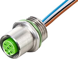 7002-13561-9720100 M12 female recept. A-cod. front V2A PUR-wires 5x0.34 1m