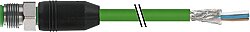 7002-14541-7961500 M12 male 0° D-cod. with cable shielded V2A PUR 1x4xAWG22 shielded gn UL/CSA+drag ch. 15m