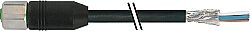 7002-19341-7031200 M12 female 0° A-cod. with cable shielded V2A PVC 12x0.14 shielded bk 12m