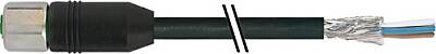 7002-19341-7061200 M12 female 0° A-cod. with cable shielded V2A PUR 12x0.14 shielded bk UL/CSA+drag ch. 12m - 1