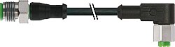 7002-40101-6130450 M12 male 0° / M12 female 90° A-cod. V2A PVC 3x0.34 bk UL/CSA 4.5m