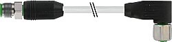 7002-40541-2420050 M12 male 0° / M12 female 90° A-cod. shielded V2A PUR 5x0.34 shielded gy UL/CSA+drag ch. 0.5m