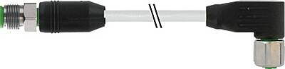 7002-40541-2420050 M12 male 0° / M12 female 90° A-cod. shielded V2A PUR 5x0.34 shielded gy UL/CSA+drag ch. 0.5m - 1