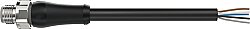 7002-P4201-P040200 M12 Power male 0° L-cod. with cable V2A PUR 5x1.5 bk UL/CSA+drag ch. 2m