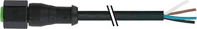 7003-12228-8280500 M12 female 0° A-cod. with cable V2A FEP 5xAWG22 bk 5m - 1