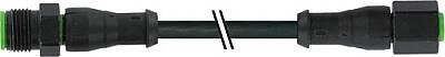 7003-40028-8280150 M12 male 0° / M12 female 0° A-cod. V2A FEP 5xAWG22 bk 1.5m - 1