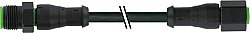 7003-40028-8281000 M12 male 0° / M12 female 0° A-cod. V2A FEP 5xAWG22 bk 10m