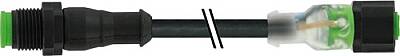 7003-40049-8280200 M12 male 0° / M12 female 0° A-cod. 3LED V2A FEP 5xAWG22 bk 2m - 1