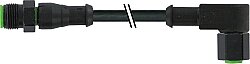 7003-40128-8280500 M12 male 0° / M12 female 90° A-cod. V2A FEP 5xAWG22 bk 5m