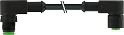 7003-40268-8280200 M12 male 90° / M12 female 90° A-cod. V2A FEP 5xAWG22 bk 2m