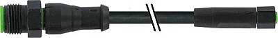 7003-40568-8280030 M12 male 0° / M8 female 0° A-cod. V2A FEP 5xAWG22 bk 0.3m - 1