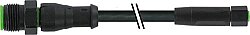 7003-40568-8280150 M12 male 0° / M8 female 0° A-cod. V2A FEP 5xAWG22 bk 1.5m