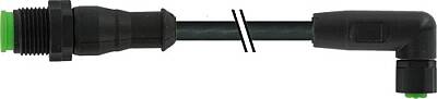 7003-40628-8280060 M12 male 0° / M8 female 90° A-cod. V2A FEP 5xAWG22 bk 0.6m - 1