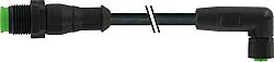 7003-40628-8280100 M12 male 0° / M8 female 90° A-cod. V2A FEP 5xAWG22 bk 1m