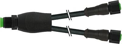 7003-40708-8280060 Y-Distributor M12 male / M12 female 0° A-cod. V2A FEP 5xAWG22 bk 0.6m - 1