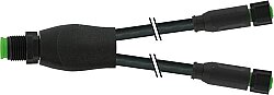 7003-40828-8280060 Y-Distributor M12 male / M8 female 0° A-cod. V2A FEP 5xAWG22 bk 0.6m