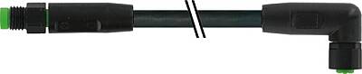 7003-88028-8280100 M8 male 0° / M8 female 90° A-cod. V4A FEP 5xAWG22 bk 1m - 1