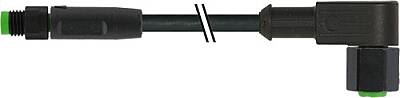 7003-88268-8280150 M8 male 0° / M12 female 90° A-cod. V4A FEP 5xAWG22 bk 1.5m - 1