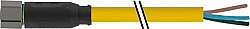7004-08041-0301000 M8 female 0° A-cod. with cable V4A PUR 3x0.25 ye UL/CSA+drag ch. 10m