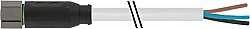 7004-08041-2301000 M8 female 0° A-cod. with cable V4A PUR 3x0.25 gy UL/CSA+drag ch. 10m