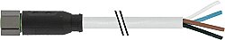 7004-08061-2310300 M8 female 0° A-cod. with cable V4A PUR 4x0.25 gy UL/CSA+drag ch. 3m