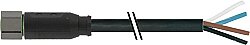 7004-08061-6311000 M8 female 0° A-cod. with cable V4A PUR 4x0.25 bk UL/CSA+drag ch. 10m