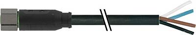 7004-08061-6311000 M8 female 0° A-cod. with cable V4A PUR 4x0.25 bk UL/CSA+drag ch. 10m - 1