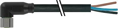7004-08081-6300500 M8 female 90° A-cod. with cable V4A PUR 3x0.25 bk UL/CSA+drag ch. 5m - 1
