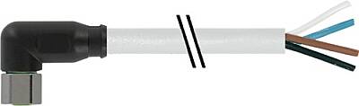 7004-08101-2110500 M8 female 90° A-cod. with cable V4A PVC 4x0.25 gy UL/CSA 5m - 1