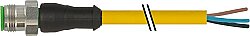 7004-12001-0330500 M12 male 0° A-cod. with cable V4A PUR 3x0.34 ye UL/CSA+drag ch. 5m