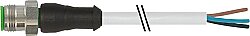 7004-12001-2130150 M12 male 0° A-cod. with cable V4A PVC 3x0.34 gy UL/CSA 1.5m