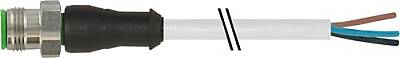 7004-12001-2130150 M12 male 0° A-cod. with cable V4A PVC 3x0.34 gy UL/CSA 1.5m - 1