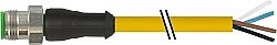 7004-12021-0141000 M12 male 0° A-cod. with cable V4A PVC 4x0.34 ye UL/CSA 10m
