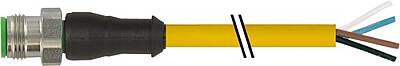 7004-12021-0141000 M12 male 0° A-cod. with cable V4A PVC 4x0.34 ye UL/CSA 10m - 1