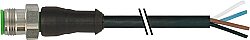 7004-12021-6140200 M12 male 0° A-cod. with cable V4A PVC 4x0.34 bk UL/CSA 2m