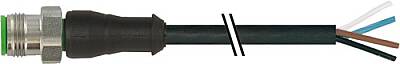 7004-12021-6140200 M12 male 0° A-cod. with cable V4A PVC 4x0.34 bk UL/CSA 2m - 1