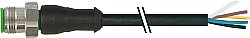 7004-12041-6150500 M12 male 0° A-cod. with cable V4A PVC 5x0.34 bk UL/CSA 5m