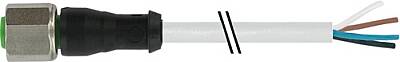 7004-12221-2345000 M12 female 0° A-cod. with cable V4A PUR 4x0.34 gy UL/CSA+drag ch. 50m - 1