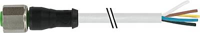 7004-12241-2152000 M12 female 0° A-cod. with cable V4A PVC 5x0.34 gy UL/CSA 20m - 1