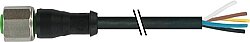 7004-12241-6352500 M12 female 0° A-cod. with cable V4A PUR 5x0.34 bk UL/CSA+drag ch. 25m