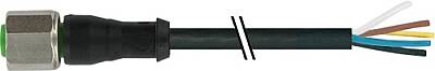 7004-12241-7321500 M12 female 0° A-cod. with cable V4A PUR 5x0.34 bk UL/CSA+drag ch. 15m - 1