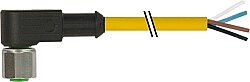 7004-12341-0342500 M12 female 90° A-cod. with cable V4A PUR 4x0.34 ye UL/CSA+drag ch. 25m