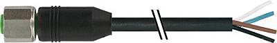 7004-13201-6011000 M12 female 0° A-cod. with cable shielded V4A PVC 4x0.34 shielded bk UL/CSA 10m - 1