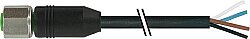 7004-13201-6012500 M12 female 0° A-cod. with cable shielded V4A PVC 4x0.34 shielded bk UL/CSA 25m