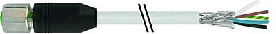 7004-13221-2421000 M12 female 0° A-cod. with cable shielded V4A PUR 5x0.34 shielded gy UL/CSA+drag ch. 10m - 1